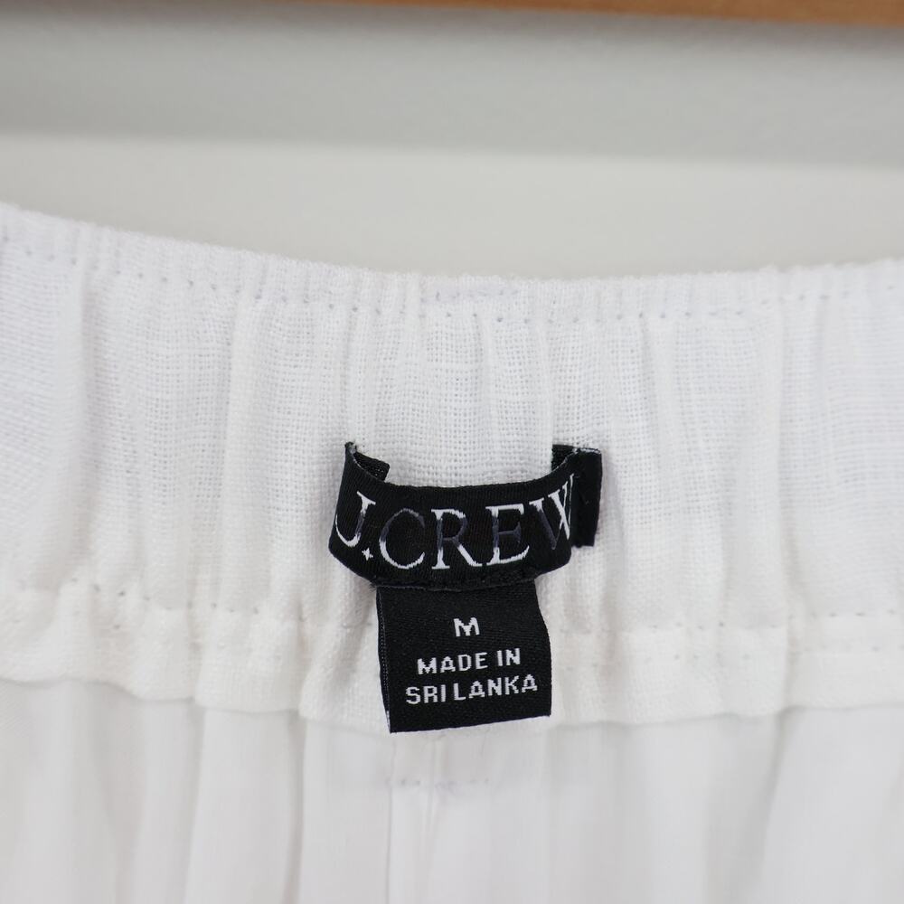 NWT J.Crew Harbor Pant Wide-Leg Lined In 100% Linen White Size Medium - Picture 7 of 9